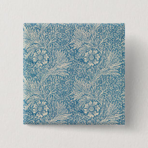 Blue Marigolds (by William Morris) Button
