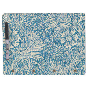 Blue Marigolds (by William Morris) Dry Erase Board With Keychain Holder