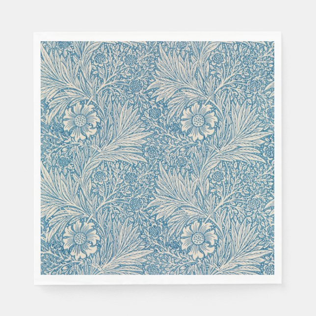 Blue Marigolds (by William Morris) Napkins (Front)