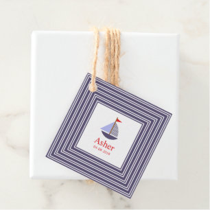 Blue Marine Inspitation Design for Childrens Favor Tags