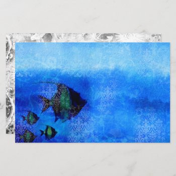 Blue Marine Scrapbook Paper by SovaHug at Zazzle