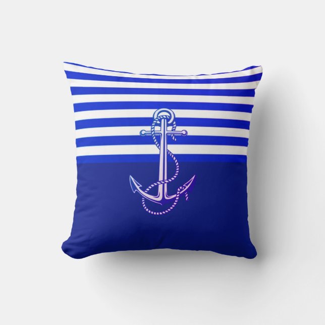 Blue Marine Throw Pillow (Front)