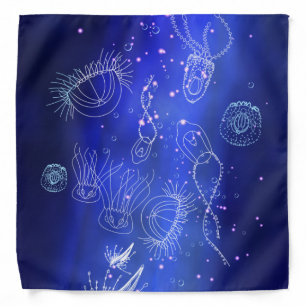 Blue Marine Underwater Jellyfish World Bandana