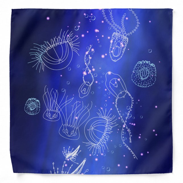 Blue Marine Underwater Jellyfish World Bandana (Front)