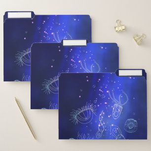 Blue Marine Underwater Jellyfish World File Folder