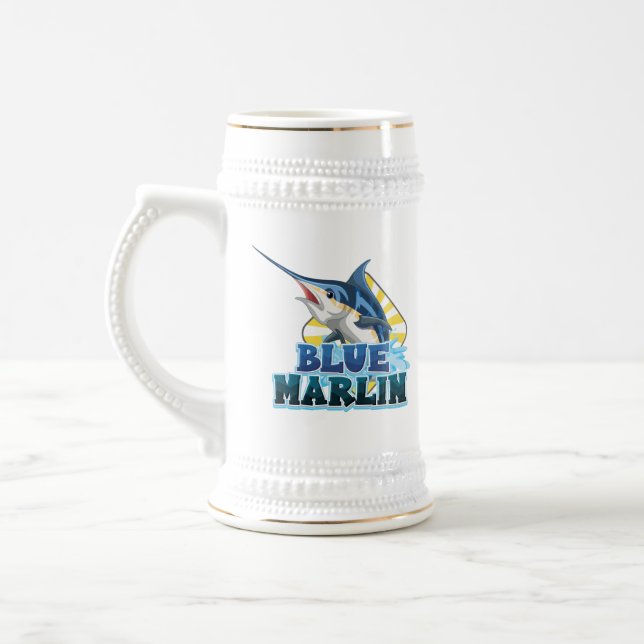 Blue Marlin Beer Stein (Left)