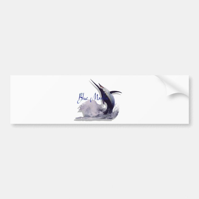 blue marlin bumper sticker (Front)