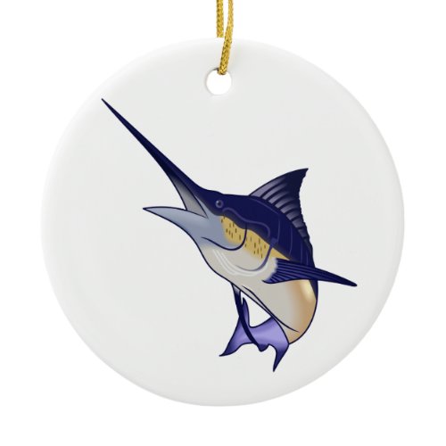 Blue Marlin Ceramic Ornament