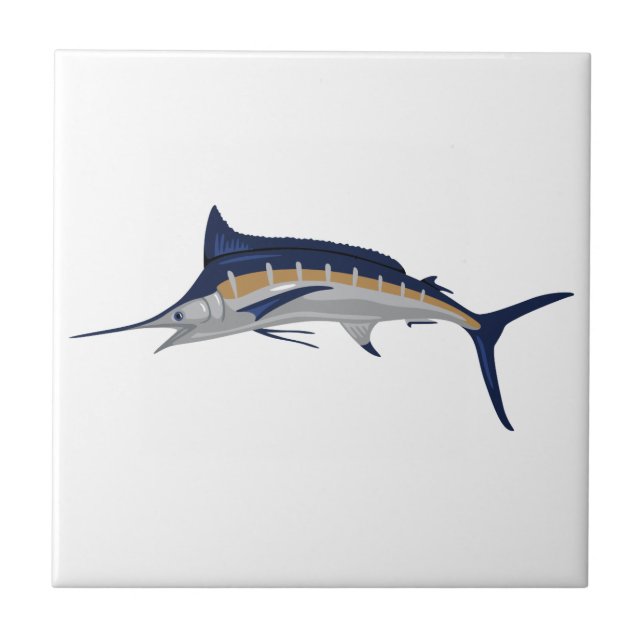 Blue Marlin Ceramic Tile (Front)