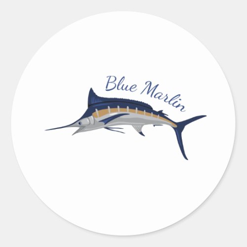 Blue Marlin Classic Round Sticker