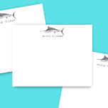 Blue Marlin Fish Deep Sea Fisherman Custom Name Note Card<br><div class="desc">This design features a watercolor blue marlin fish with space for a name/text below. Click the customize button if you would like to adjust the design elements and/or further modify the text! Variations of this design, additional colors, as well as coordinating products are available in our shop, zazzle.com/store/doodlelulu. Contact us...</div>
