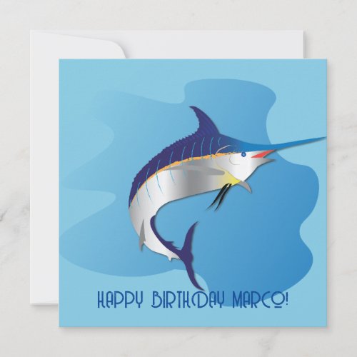 Blue Marlin fish for your boy Card
