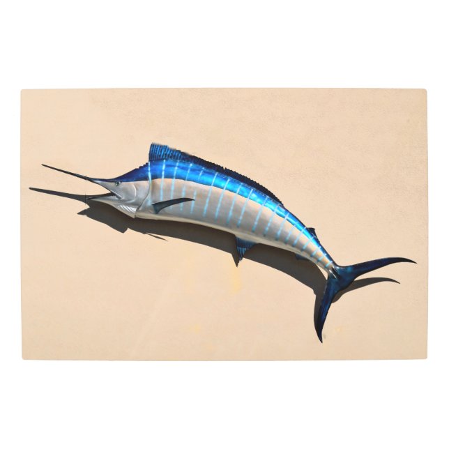 Blue Marlin Fish Mount Metal Print (Front)