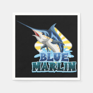 blue-marlin-fish-tshirt-with-carton-character napkins