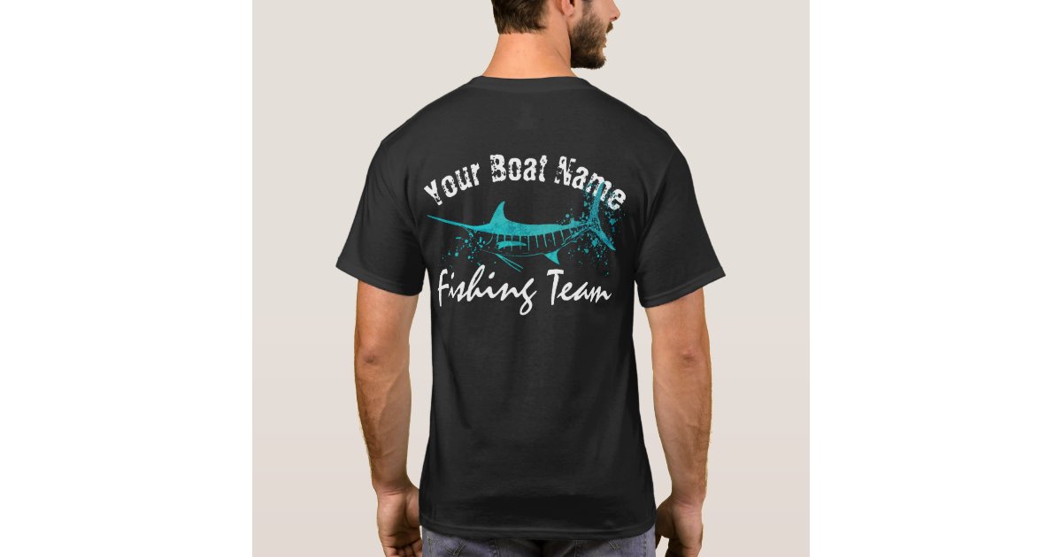 Blue Marlin Fishing Team Design T-Shirt | Zazzle