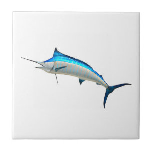 Blue Marlin Game Fish Ceramic Tile