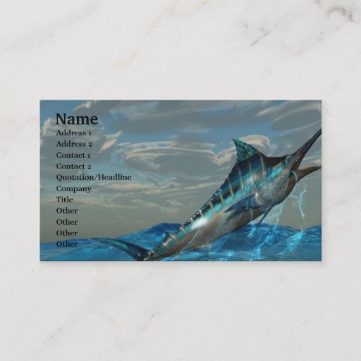 Customizable Blue Marlin Jump Business Card