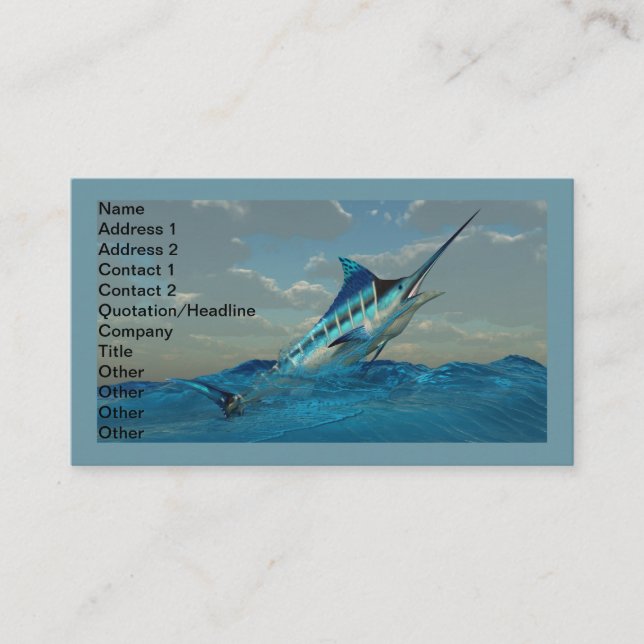 Blue Marlin Jump Business Card (Front)