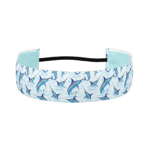 Blue Marlin Jumping out of Ocean Athletic Headband