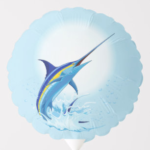 Blue Marlin Jumping out of Ocean Balloon