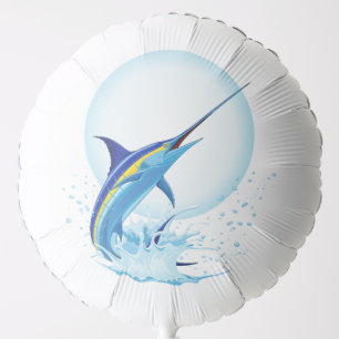 Blue Marlin Jumping out of Ocean Balloon