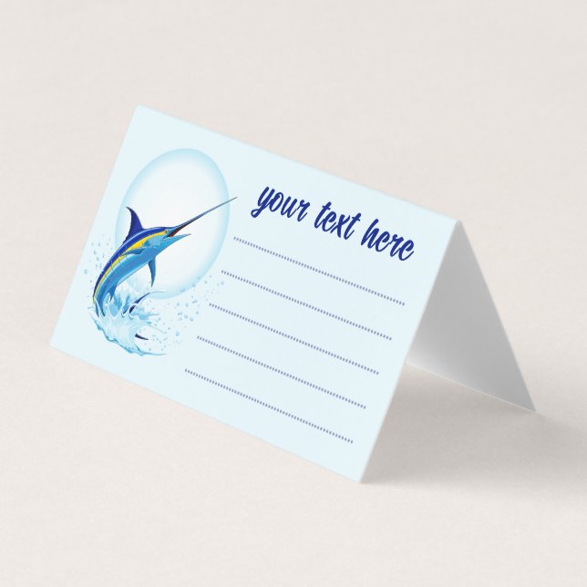 Blue Marlin Jumping out of Ocean Business Card (Front)