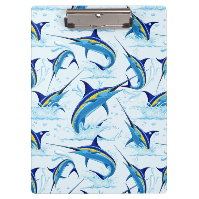 Blue Marlin Jumping out of Ocean Clipboard (Front)