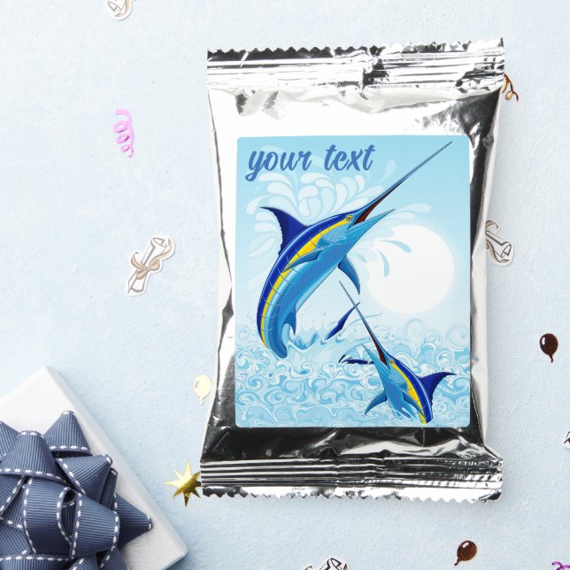 Blue Marlin Jumping out of Ocean Coffee Drink Mix (Packets)
