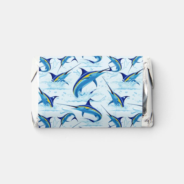 Blue Marlin Jumping out of Ocean Hershey's Miniatures (Front)