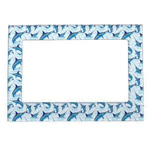 Blue Marlin Jumping out of Ocean Magnetic Frame