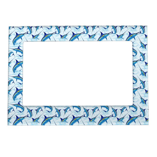 Blue Marlin Jumping out of Ocean Magnetic Frame (Front)