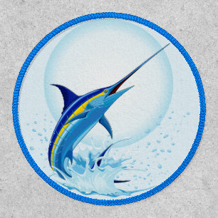 Blue Marlin Jumping out of Ocean Patch