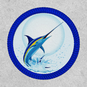 Blue Marlin Jumping out of Ocean Patch