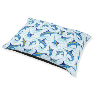 Blue Marlin Jumping out of Ocean Pet Bed