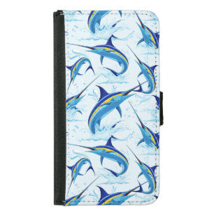 Blue Marlin Jumping out of Ocean Samsung Galaxy S5 Wallet Case