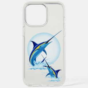 Blue Marlin Jumping out of Ocean iPhone 15 Pro Max Case