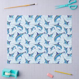 Blue Marlin Jumping out of Ocean Tissue Paper