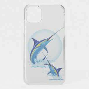 Blue Marlin Jumping out of Ocean iPhone 11 Case