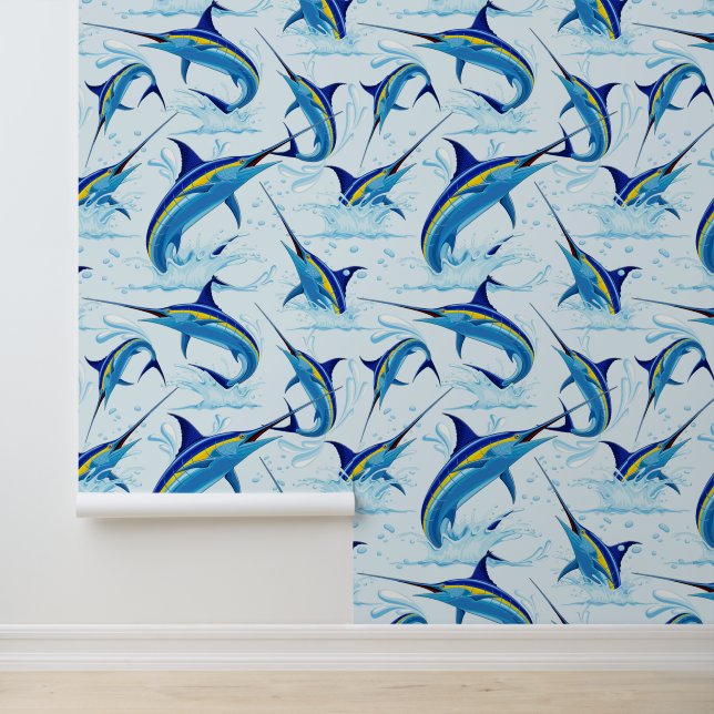 Blue Marlin Jumping out of Ocean Wallpaper (Application)