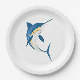 Blue Marlin nautical  Paper Plates
