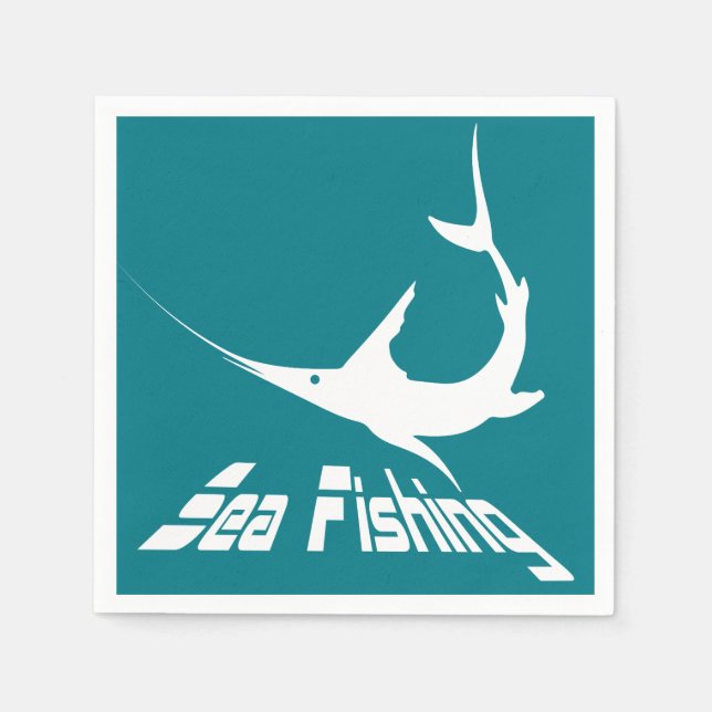 Blue marlin paper napkins (Front)
