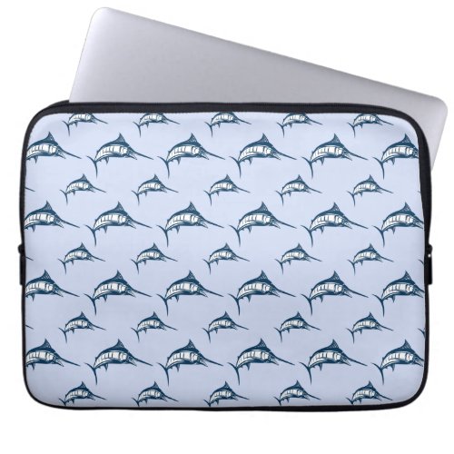 Blue Marlin Pattern Laptop Sleeve