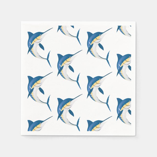 Blue Marlin pattern Napkins (Front)