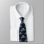 Blue Marlin Pattern Neck Tie<br><div class="desc">Dark blue sailfish pattern design.</div>
