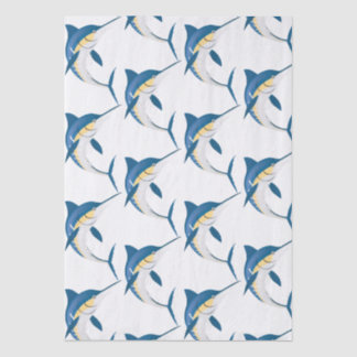 Blue Marlin Pattern Tissue Paper