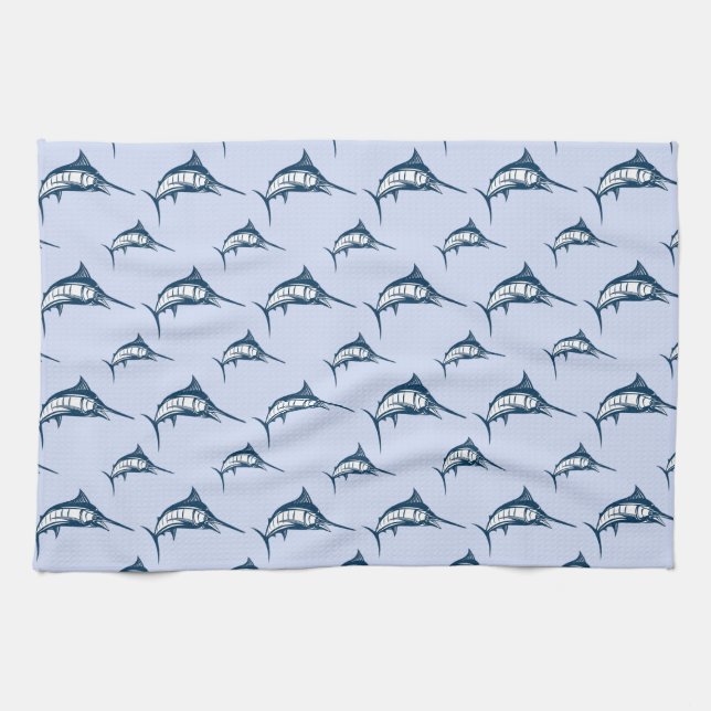 Blue Marlin Pattern Towel (Horizontal)