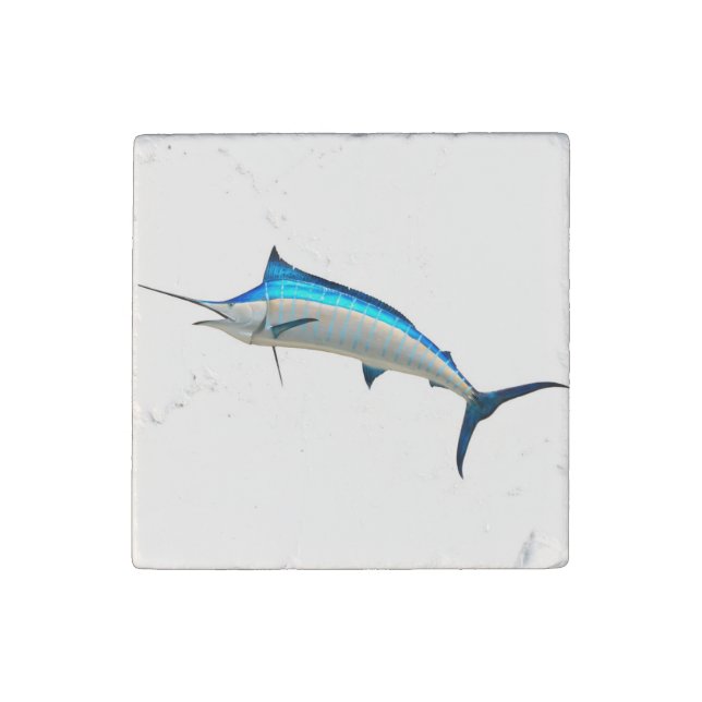 Blue Marlin Stone Magnet (Front)