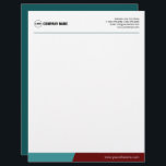 Blue Maroon Custom Template Letterhead<br><div class="desc">Place your logo and company name prominently on the top,  followed by the company address and contact information in a clean font.</div>