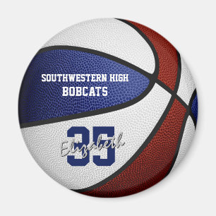 blue maroon team colors girls boys basketball magnet
