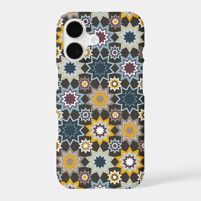 Blue Marrakech Geometric Stars Mosaic Art Pattern Case-Mate iPhone Case (Back)